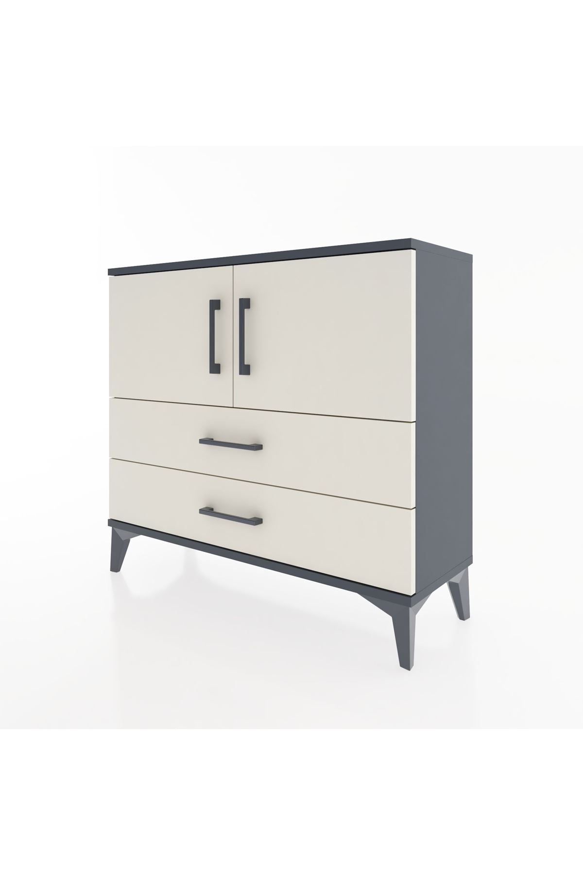 Arges Şifonyer 2 Raflı 2 Çekmeceli 2 Kapaklı 88x30x80 - S03M035V4A