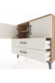 Arges Şifonyer 2 Raflı 2 Çekmeceli 2 Kapaklı 88x30x80 Çam-Aytaşı