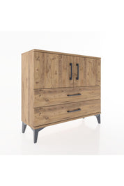 Arges Şifonyer 2 Raflı 2 Çekmeceli 2 Kapaklı 88x30x80 Çam-Çam