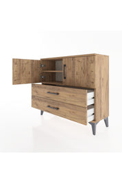 Arges Şifonyer 2 Raflı 2 Çekmeceli 2 Kapaklı 88x30x80 Çam-Çam