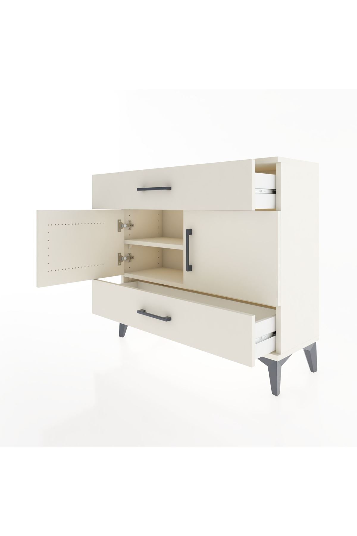 Arges Şifonyer 2 Raflı 2 Çekmeceli 2 Kapaklı 88x30x80 - S03M036V1A