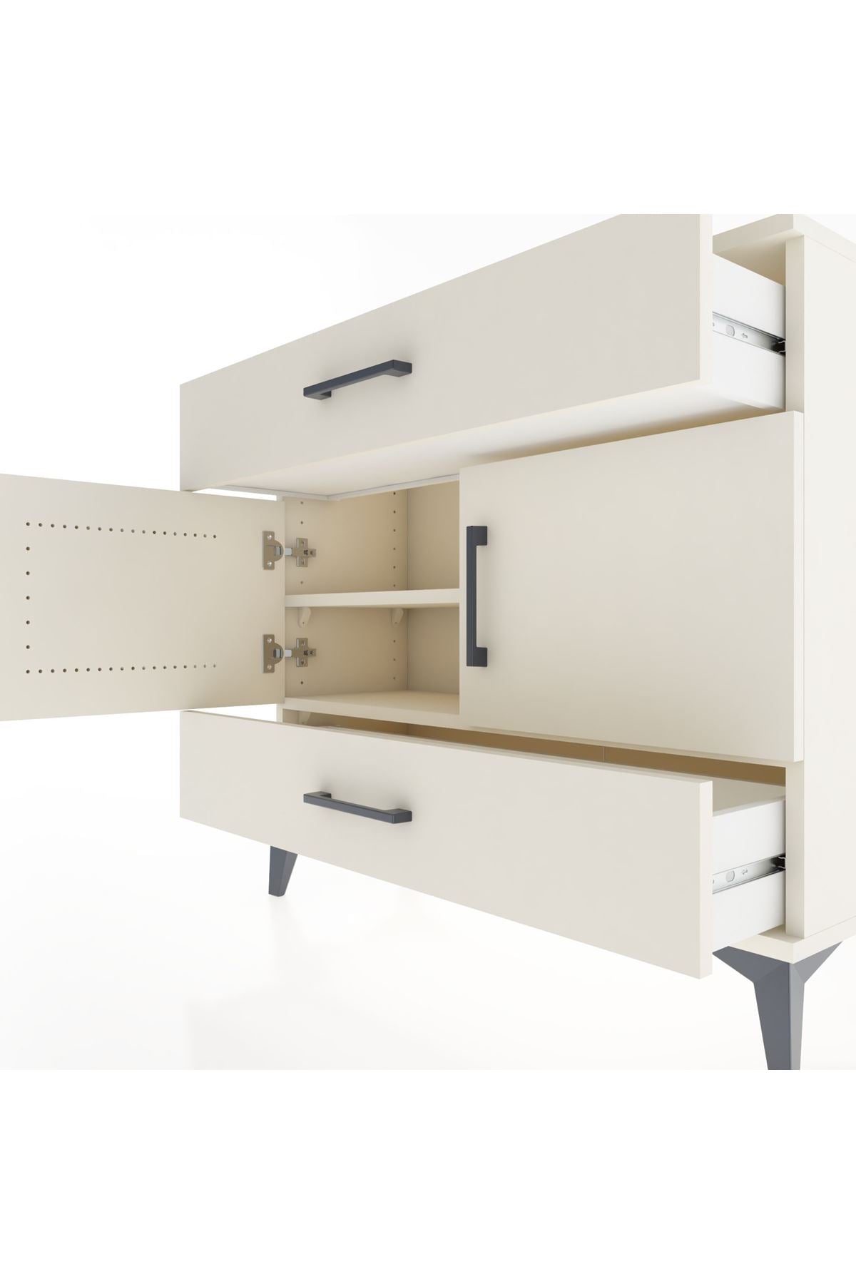 Arges Şifonyer 2 Raflı 2 Çekmeceli 2 Kapaklı 88x30x80 - S03M036V1A