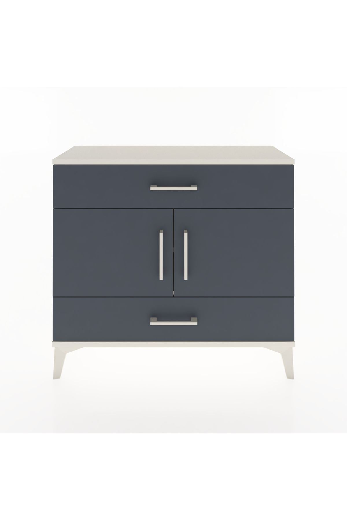 Arges Şifonyer 2 Raflı 2 Çekmeceli 2 Kapaklı 88x30x80 Aytaşı-Antrasit