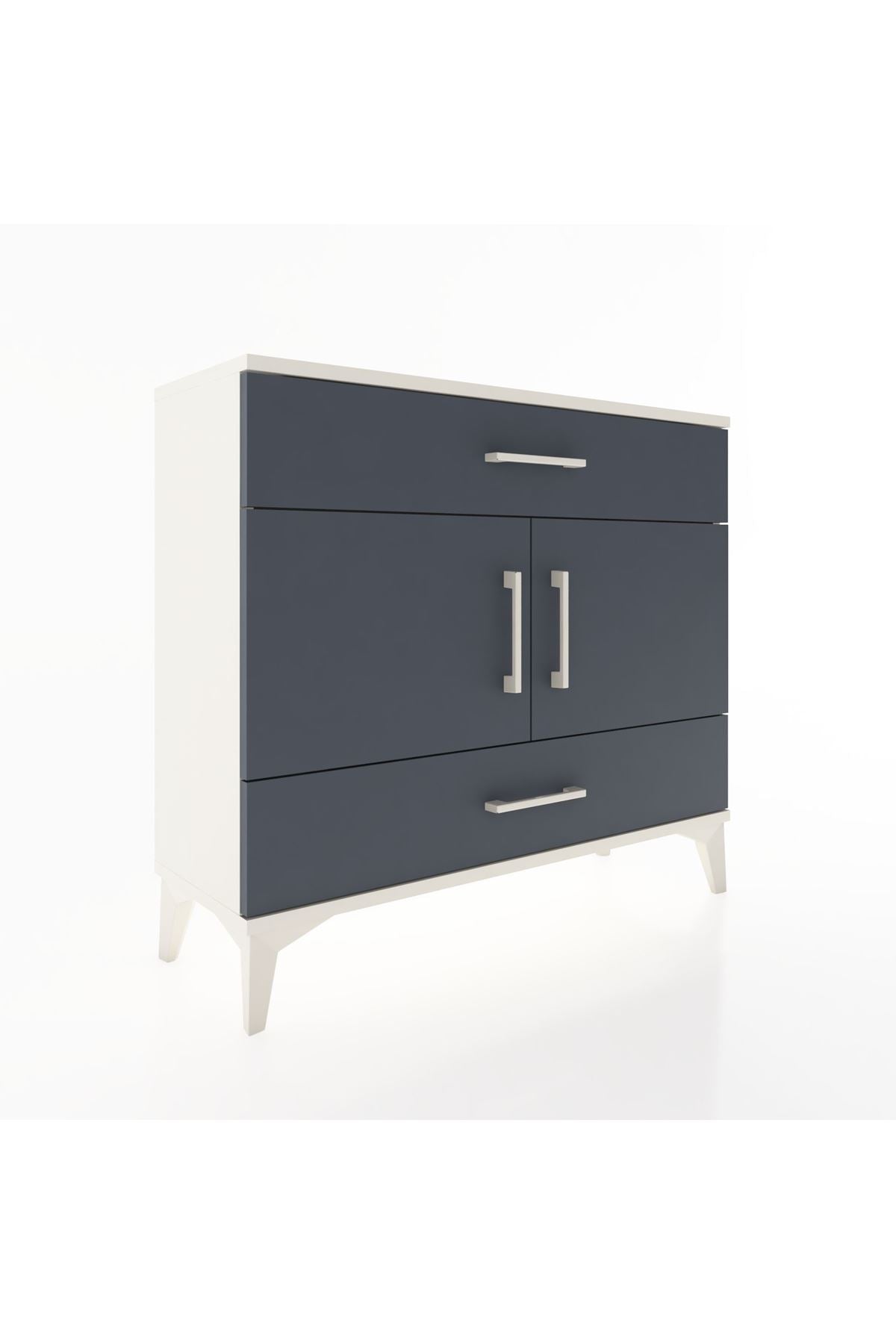 Arges Şifonyer 2 Raflı 2 Çekmeceli 2 Kapaklı 88x30x80 - S03M036V2A