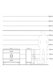 Arges Şifonyer 2 Raflı 2 Çekmeceli 2 Kapaklı 88x30x80 Aytaşı-Antrasit