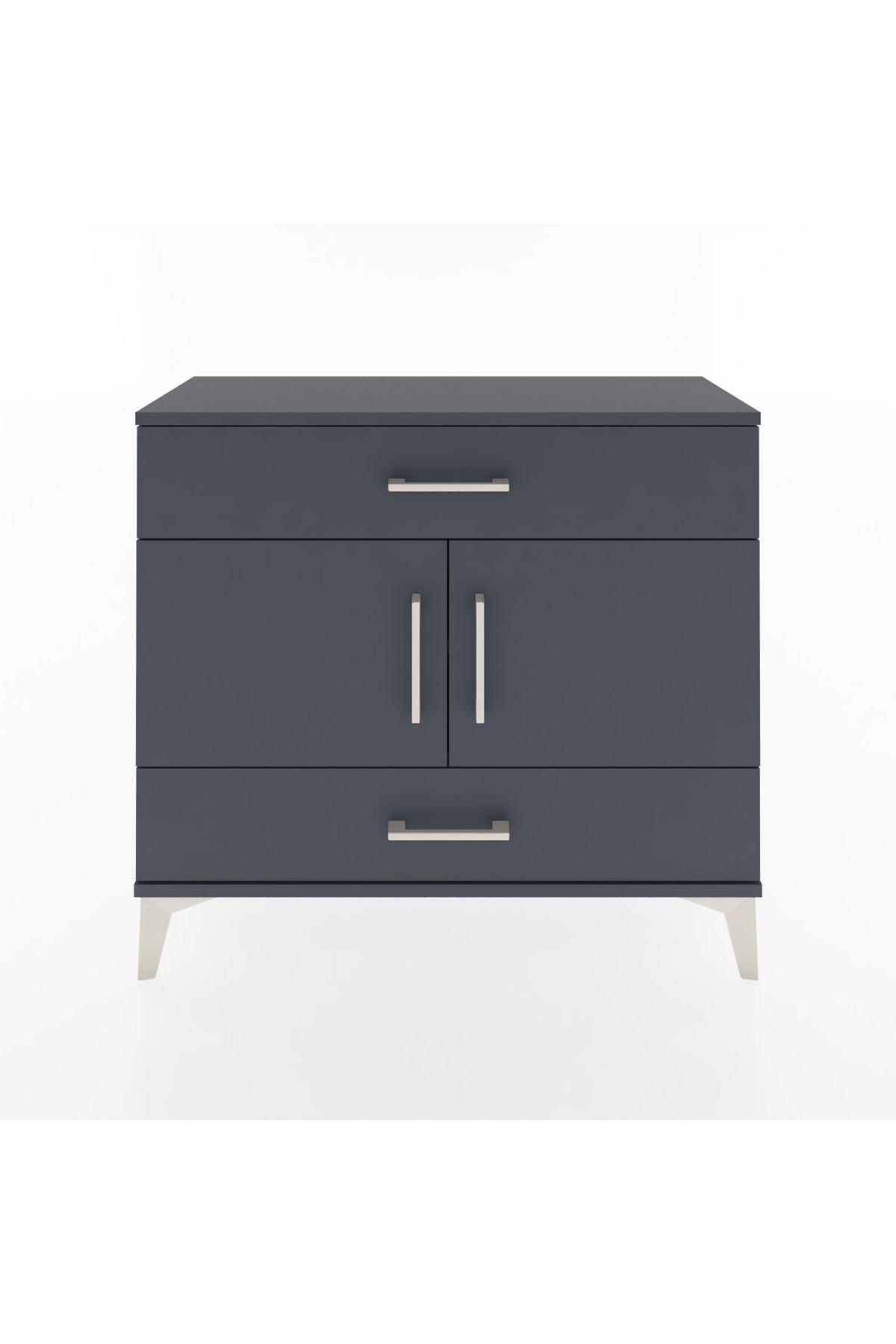 Arges Şifonyer 2 Raflı 2 Çekmeceli 2 Kapaklı 88x30x80 Antrasit-Antrasit