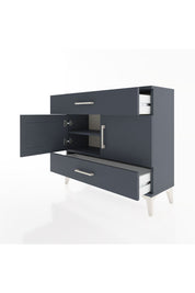 Arges Şifonyer 2 Raflı 2 Çekmeceli 2 Kapaklı 88x30x80 Antrasit-Antrasit