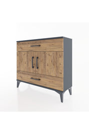 Arges Şifonyer 2 Raflı 2 Çekmeceli 2 Kapaklı 88x30x80 Antrasit-Çam