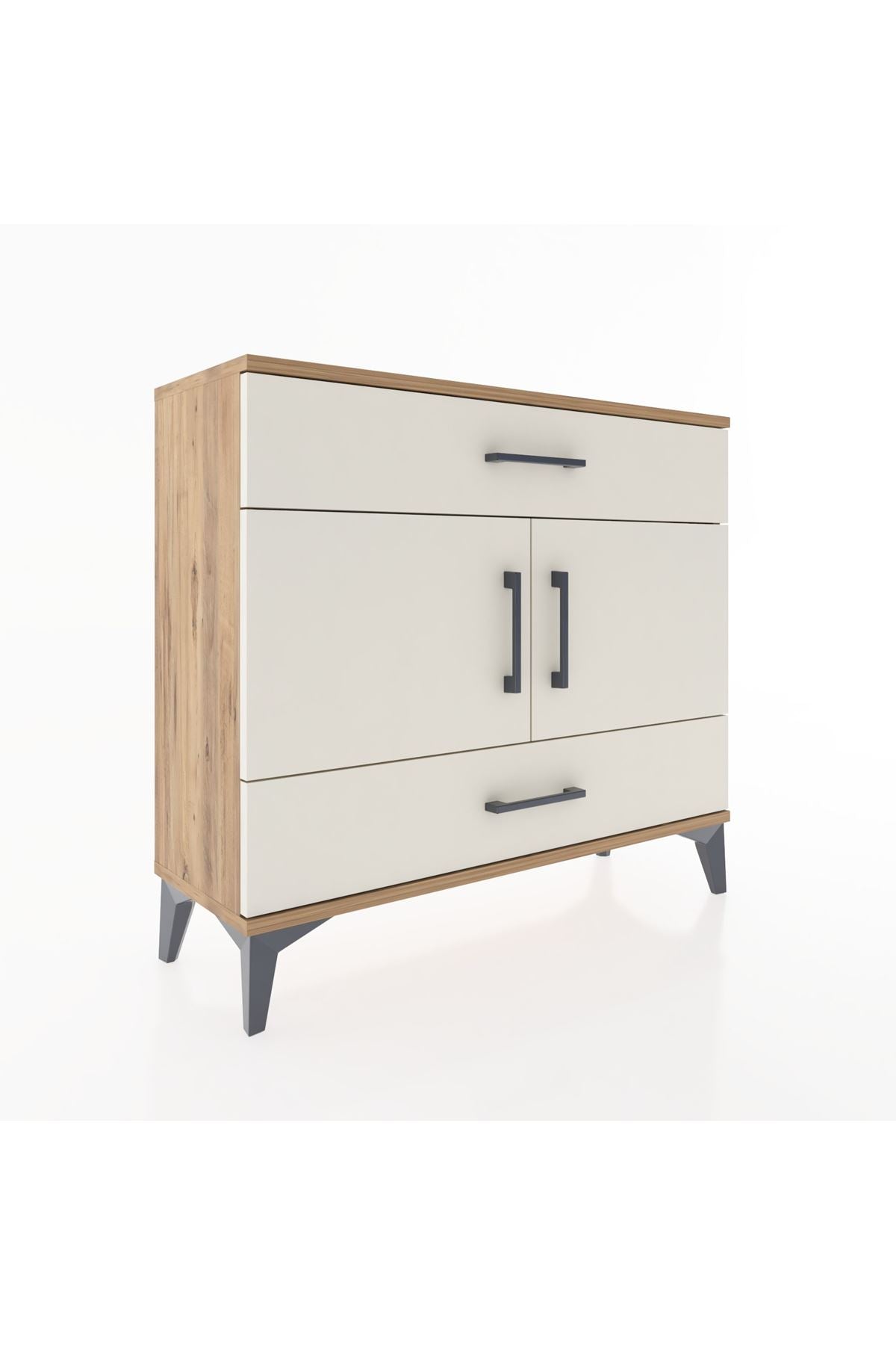 Arges Şifonyer 2 Raflı 2 Çekmeceli 2 Kapaklı 88x30x80 Çam-Aytaşı