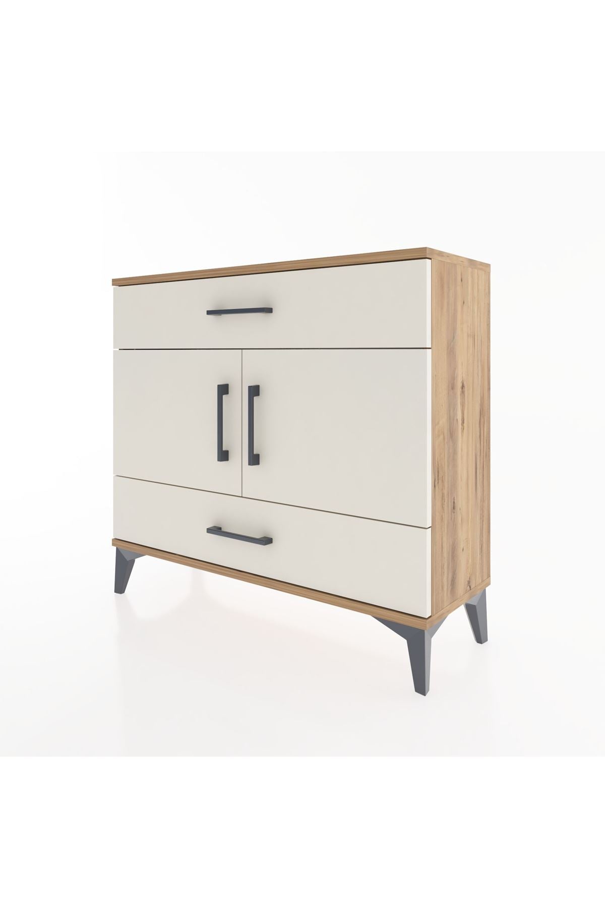 Arges Şifonyer 2 Raflı 2 Çekmeceli 2 Kapaklı 88x30x80 Çam-Aytaşı