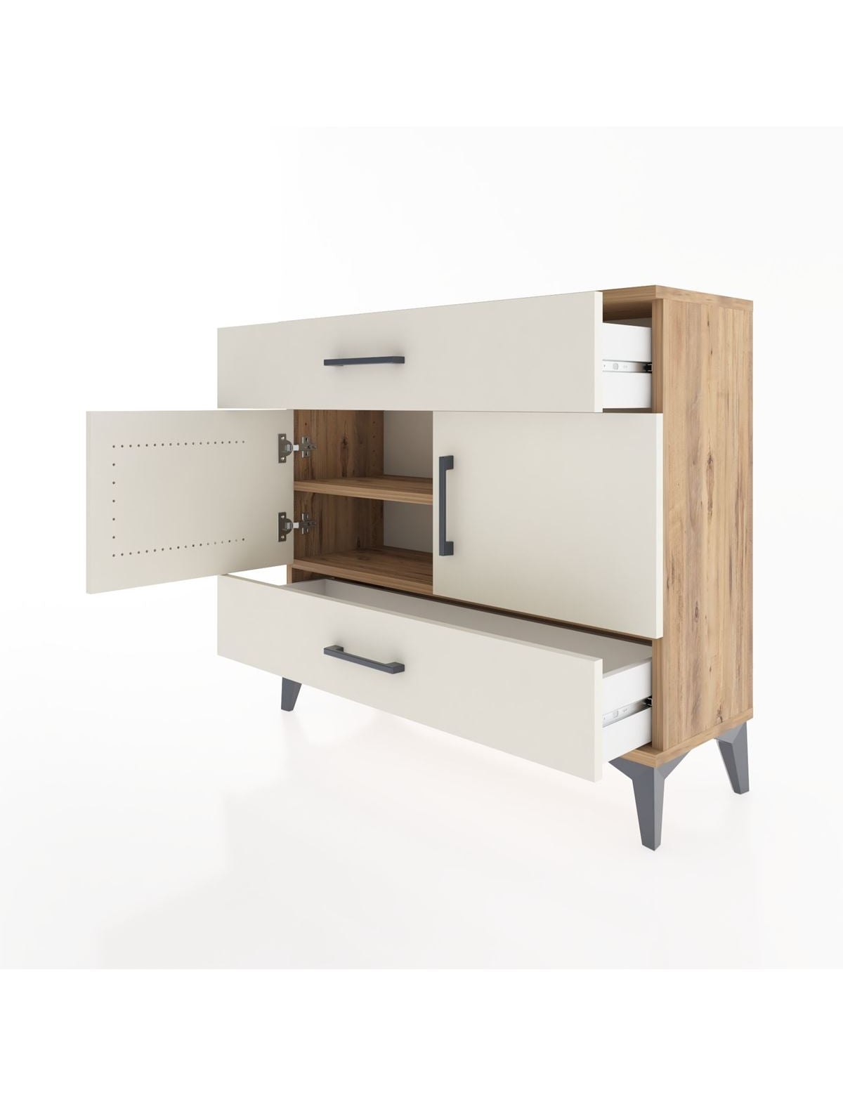 Arges Şifonyer 2 Raflı 2 Çekmeceli 2 Kapaklı 88x30x80 - S03M036V7A