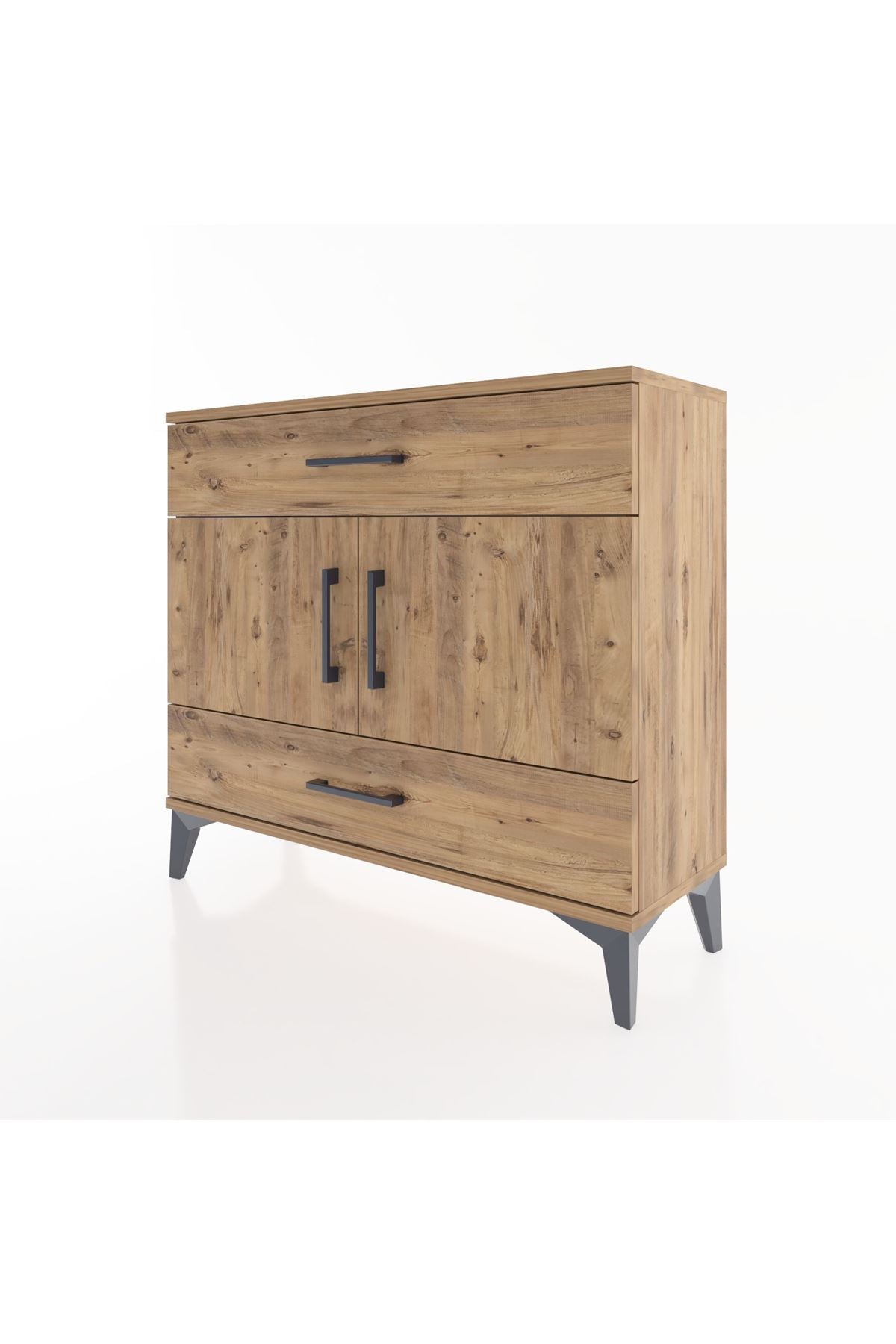 Arges Şifonyer 2 Raflı 2 Çekmeceli 2 Kapaklı 88x30x80 Çam-Çam