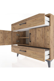Arges Şifonyer 2 Raflı 2 Çekmeceli 2 Kapaklı 88x30x80 Çam-Çam