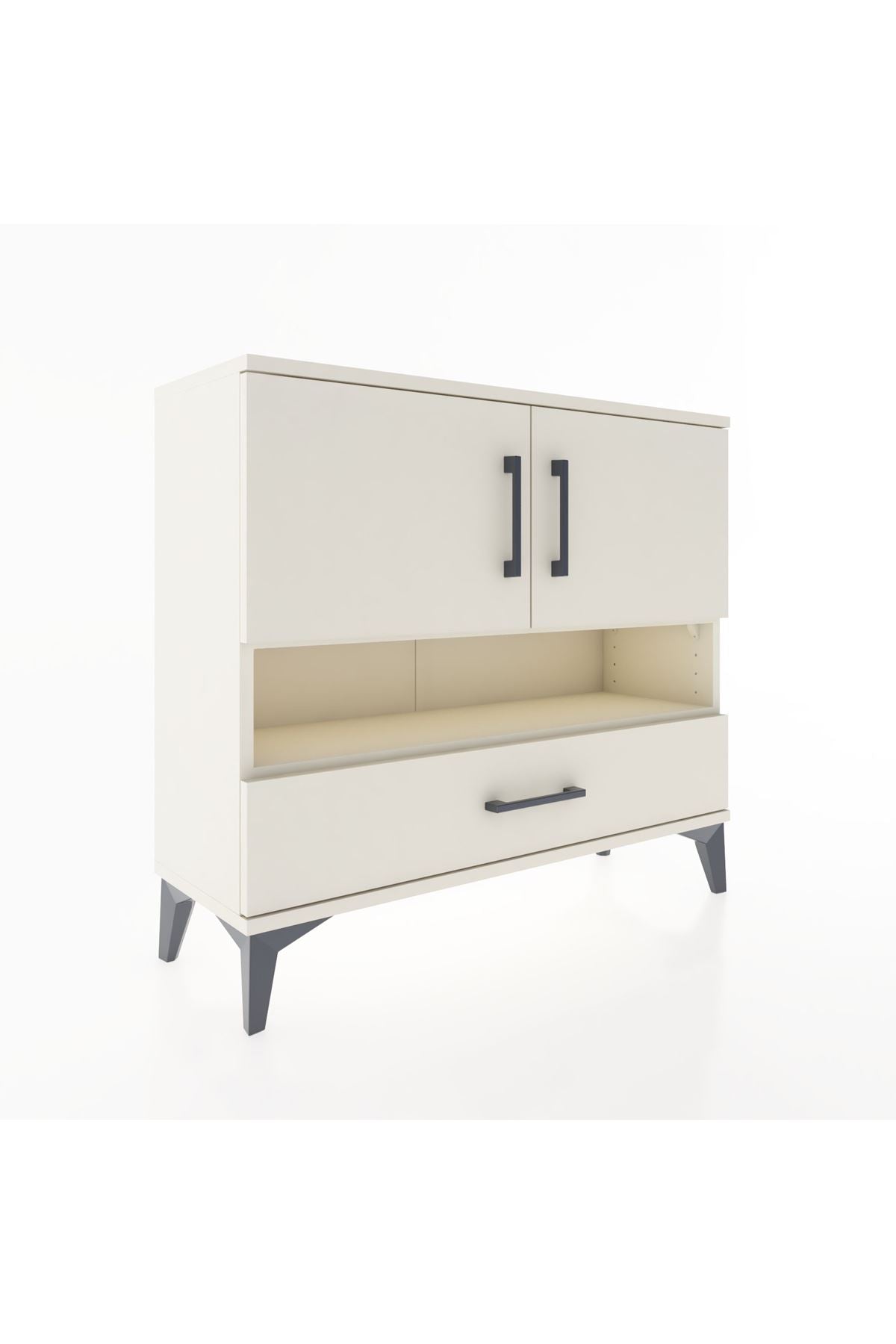 Arges Şifonyer 3 Raflı Tek Çekmeceli 2 Kapaklı 88x30x80 Aytaşı-Aytaşı