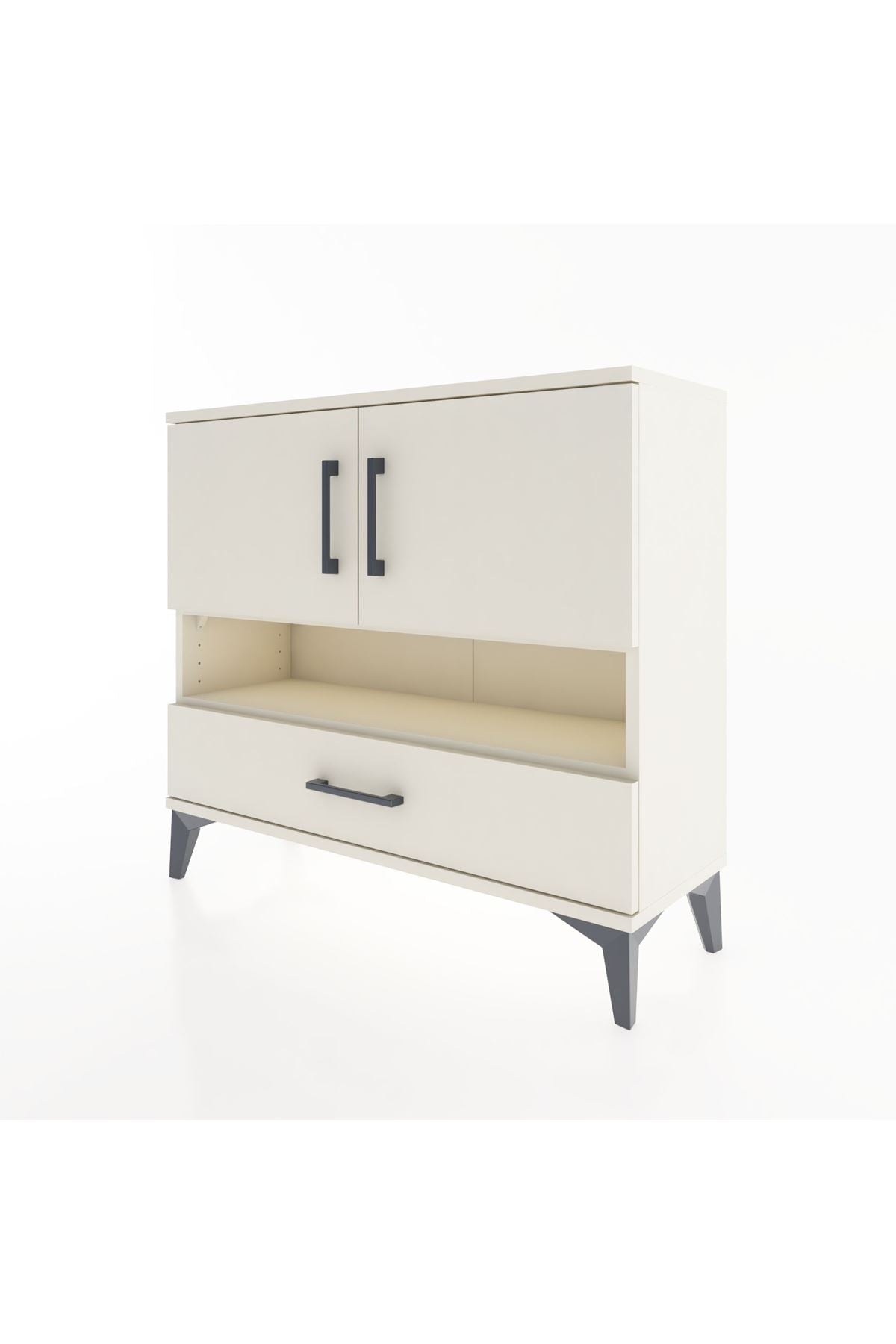 Arges Şifonyer 3 Raflı Tek Çekmeceli 2 Kapaklı 88x30x80 Aytaşı-Aytaşı