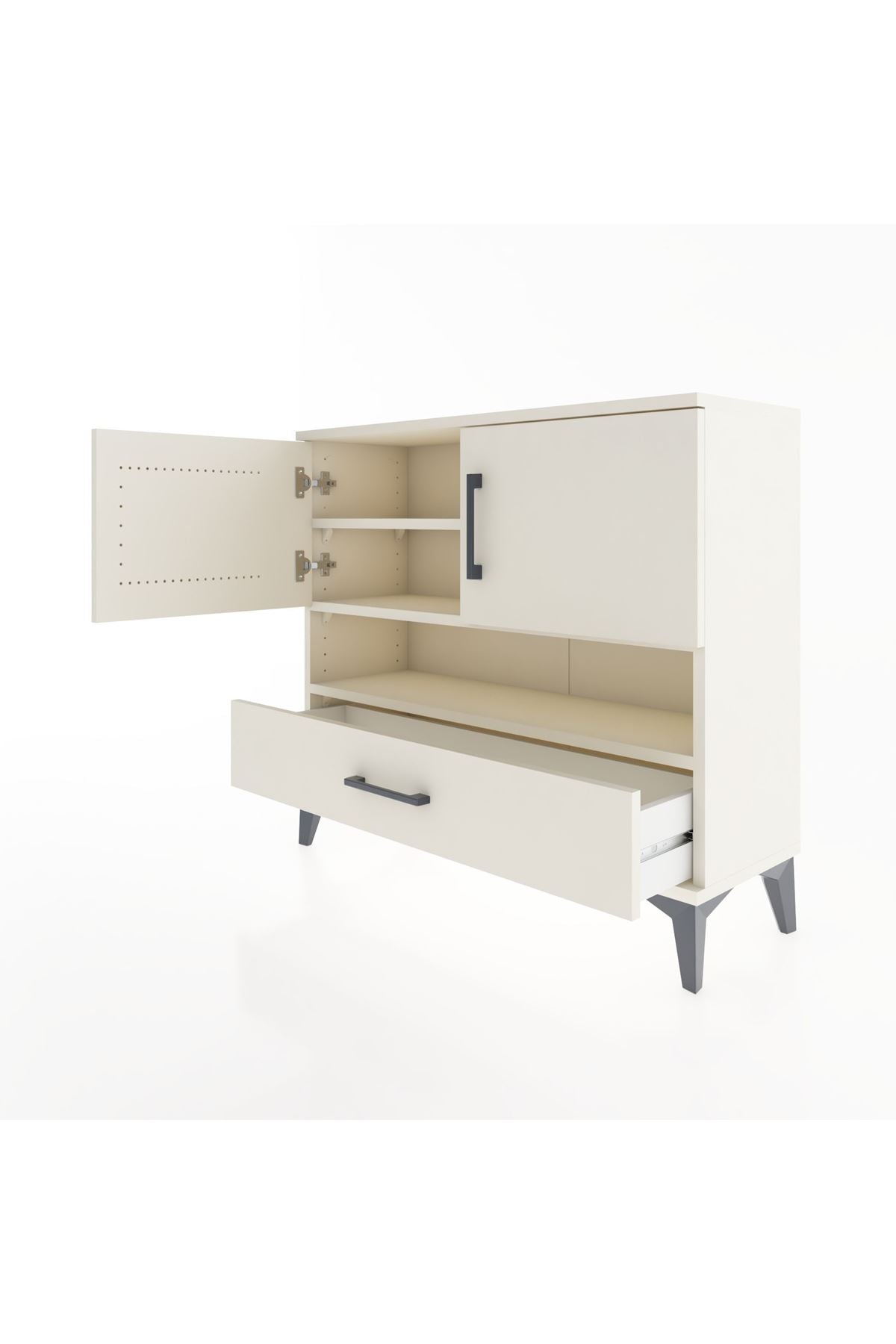 Arges Şifonyer 3 Raflı Tek Çekmeceli 2 Kapaklı 88x30x80 Aytaşı-Aytaşı