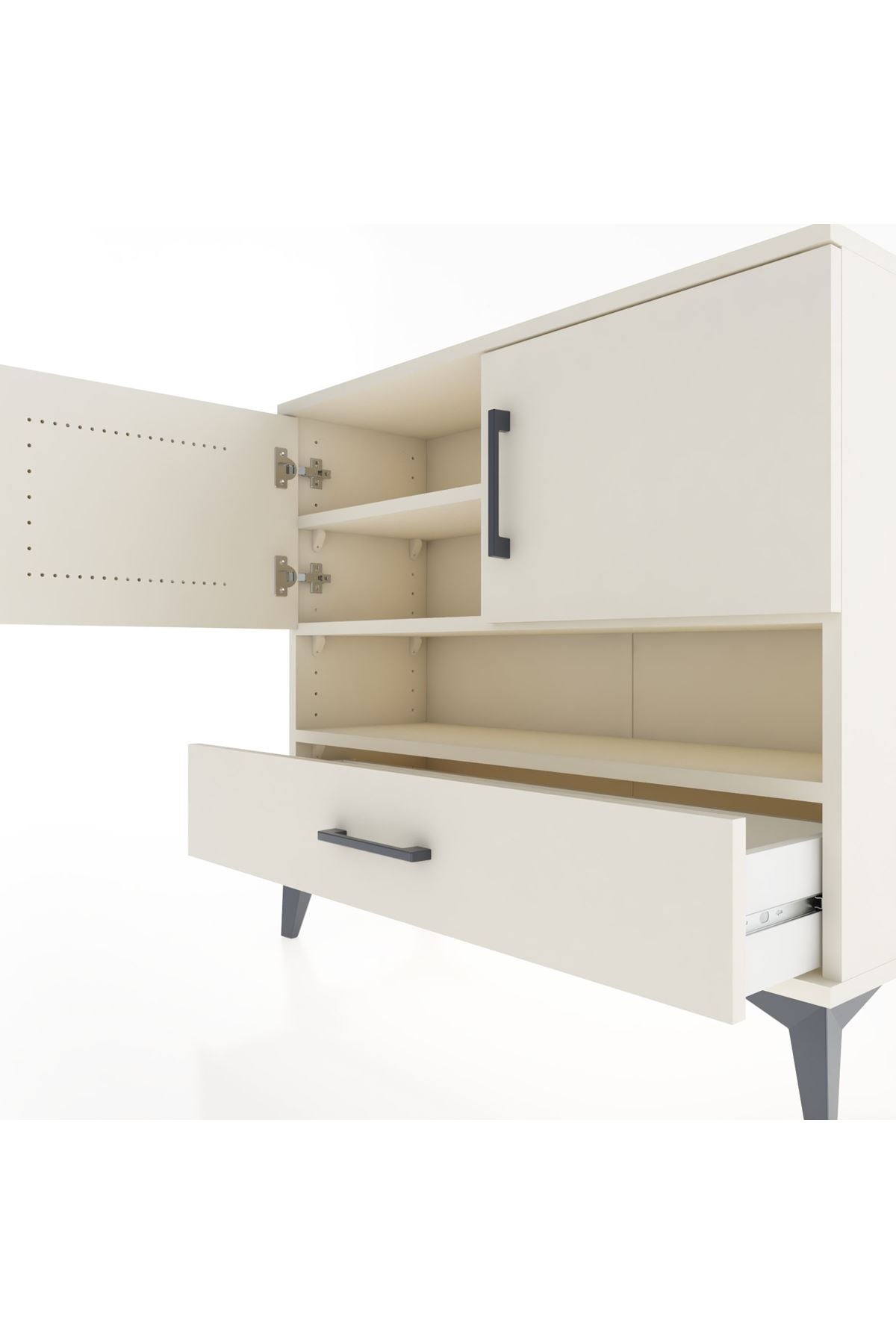 Arges Şifonyer 3 Raflı Tek Çekmeceli 2 Kapaklı 88x30x80 Aytaşı-Aytaşı