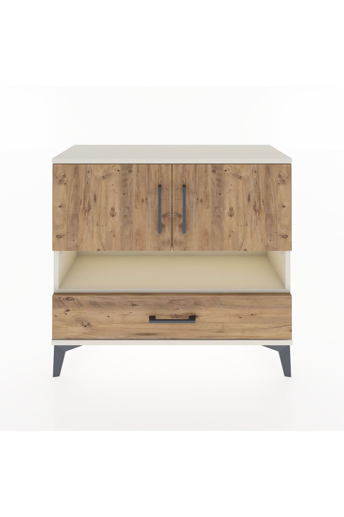 Arges Şifonyer 3 Raflı Tek Çekmeceli 2 Kapaklı 88x30x80 Aytaşı-Çam