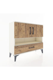 Arges Şifonyer 3 Raflı Tek Çekmeceli 2 Kapaklı 88x30x80 Aytaşı-Çam