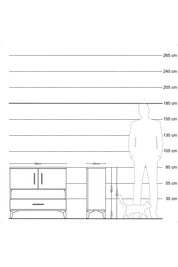 Arges Şifonyer 3 Raflı Tek Çekmeceli 2 Kapaklı 88x30x80 Aytaşı-Çam