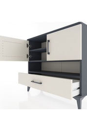 Arges Şifonyer 3 Raflı Tek Çekmeceli 2 Kapaklı 88x30x80 Antrasit-Aytaşı