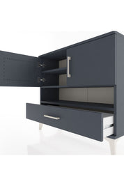 Arges Şifonyer 3 Raflı Tek Çekmeceli 2 Kapaklı 88x30x80 Antrasit-Antrasit