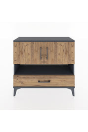 Arges Şifonyer 3 Raflı Tek Çekmeceli 2 Kapaklı 88x30x80 Antrasit-Çam