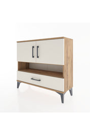 Arges Şifonyer 3 Raflı Tek Çekmeceli 2 Kapaklı 88x30x80 Çam-Aytaşı