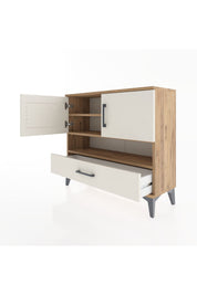 Arges Şifonyer 3 Raflı Tek Çekmeceli 2 Kapaklı 88x30x80 Çam-Aytaşı