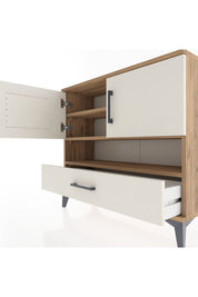 Arges Şifonyer 3 Raflı Tek Çekmeceli 2 Kapaklı 88x30x80 Çam-Aytaşı