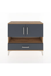 Arges Şifonyer 3 Raflı Tek Çekmeceli 2 Kapaklı 88x30x80 Çam-Antrasit