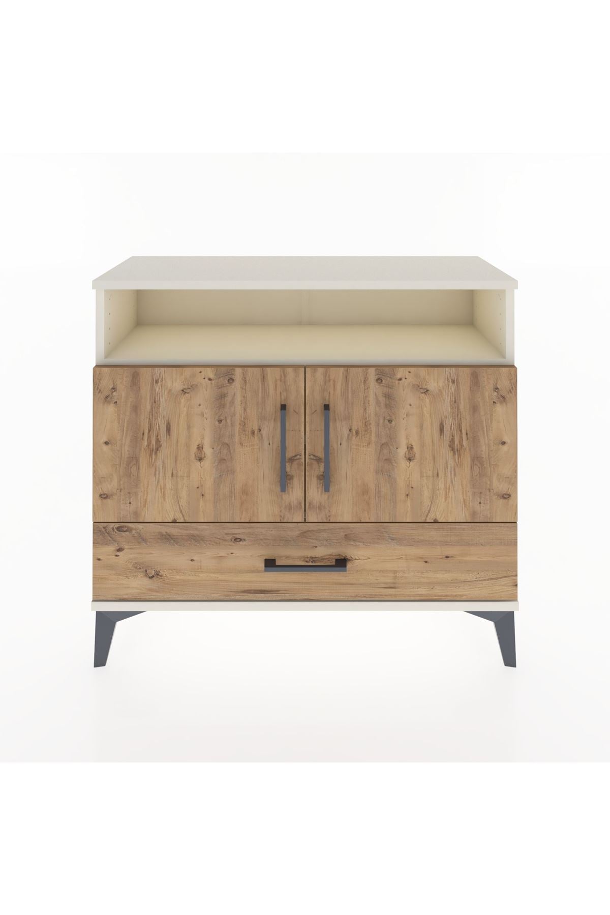 Arges Şifonyer 3 Raflı Tek Çekmeceli 2 Kapaklı 88x30x80 - S03M038V3A