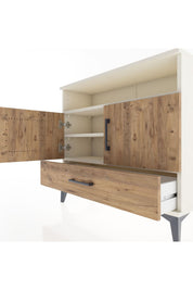 Arges Şifonyer 3 Raflı Tek Çekmeceli 2 Kapaklı 88x30x80 Aytaşı-Çam