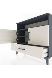 Arges Şifonyer 3 Raflı Tek Çekmeceli 2 Kapaklı 88x30x80 Antrasit-Aytaşı