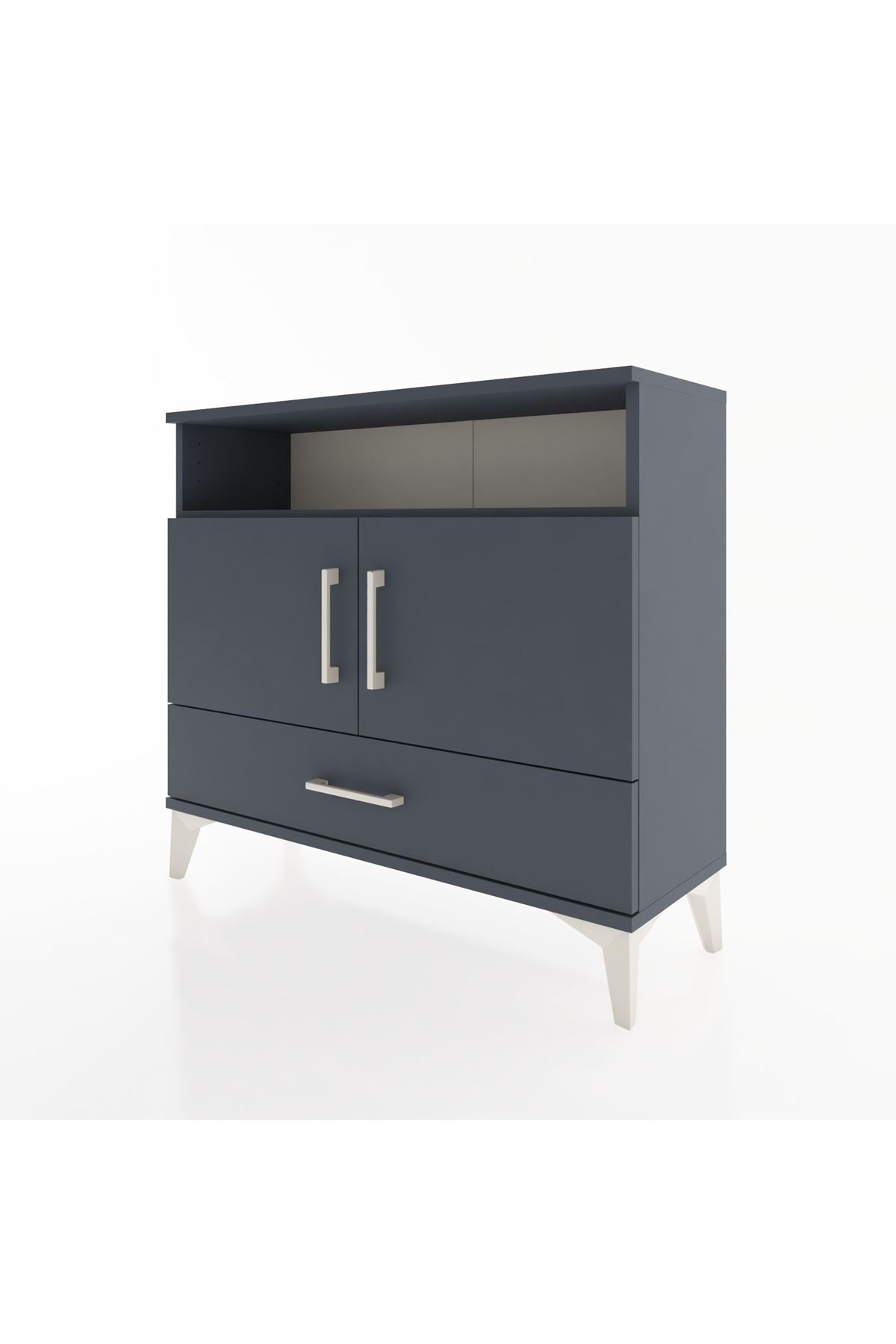 Arges Şifonyer 3 Raflı Tek Çekmeceli 2 Kapaklı 88x30x80 - S03M038V5A