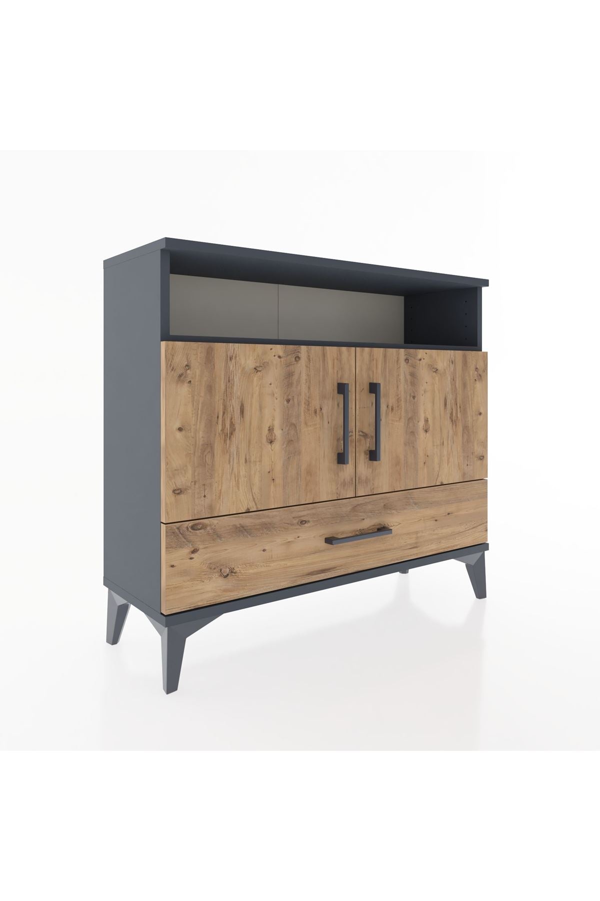 Arges Şifonyer 3 Raflı Tek Çekmeceli 2 Kapaklı 88x30x80 - S03M038V6A