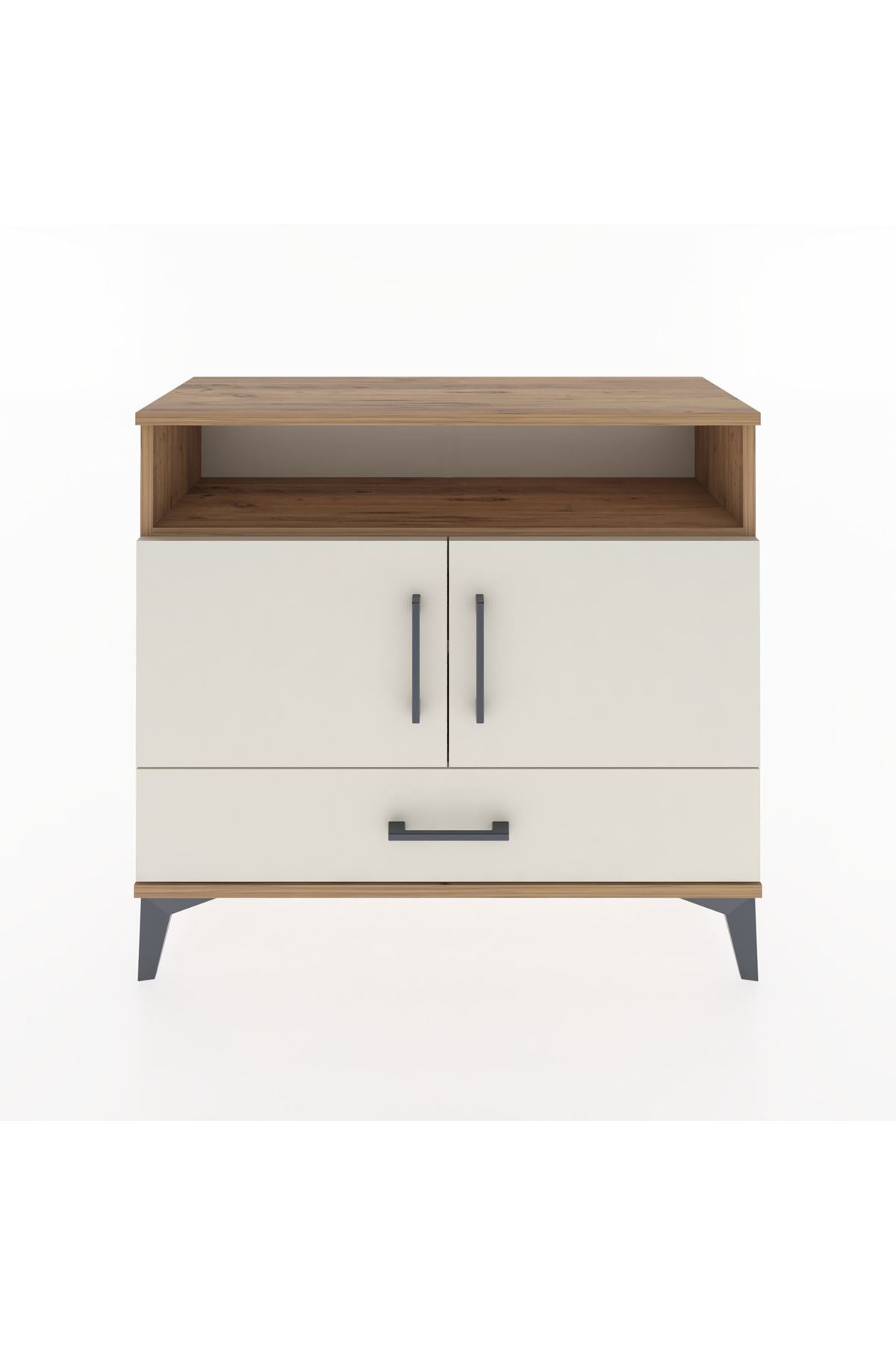 Arges Şifonyer 3 Raflı Tek Çekmeceli 2 Kapaklı 88x30x80 Çam-Aytaşı