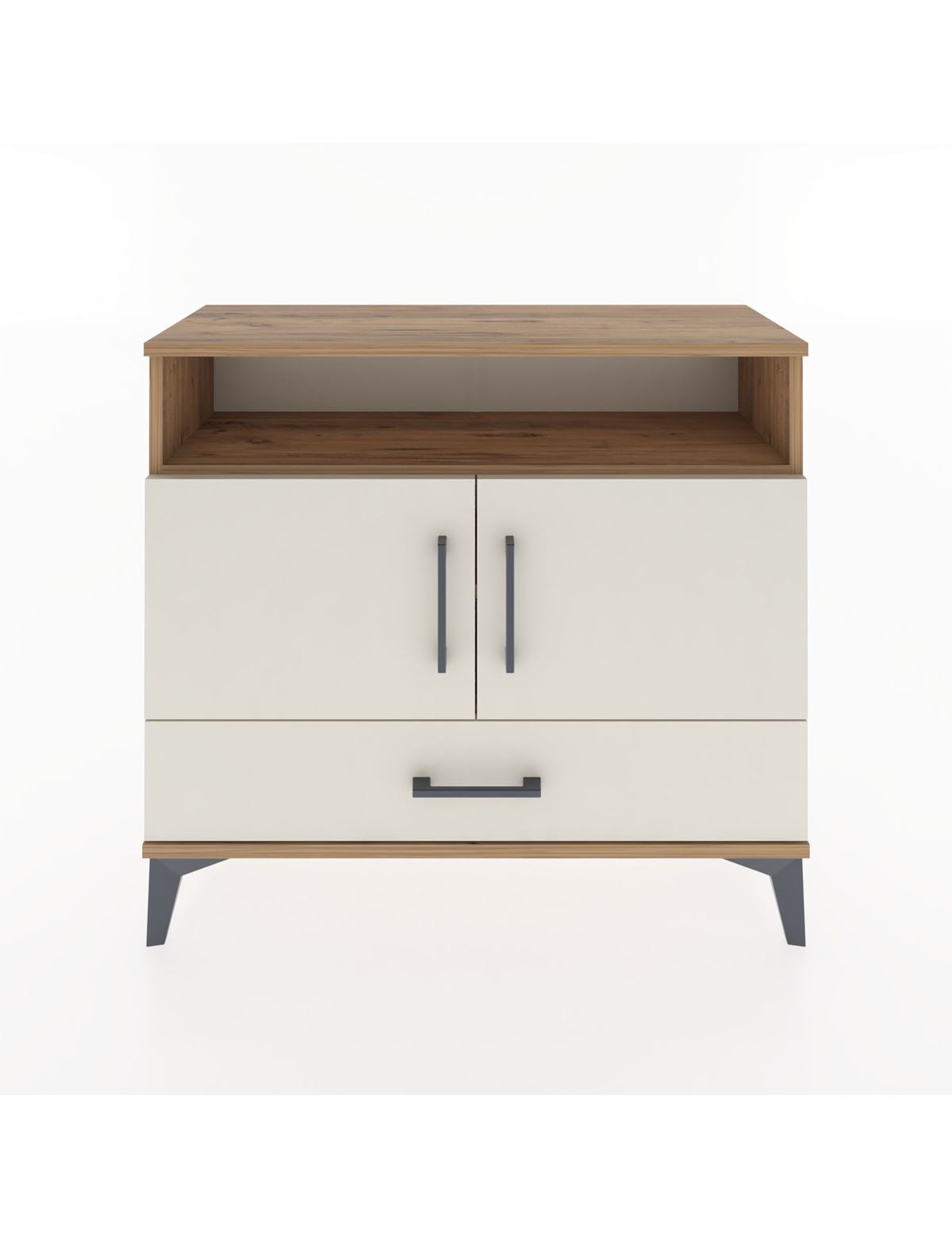 Arges Şifonyer 3 Raflı Tek Çekmeceli 2 Kapaklı 88x30x80 - S03M038V7A