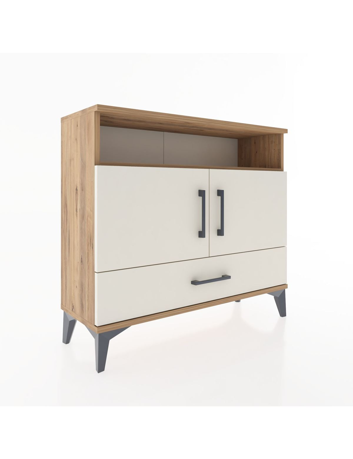 Arges Şifonyer 3 Raflı Tek Çekmeceli 2 Kapaklı 88x30x80 - S03M038V7A