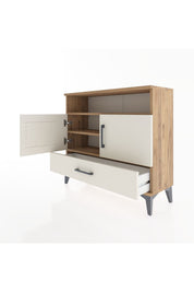 Arges Şifonyer 3 Raflı Tek Çekmeceli 2 Kapaklı 88x30x80 Çam-Aytaşı