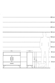 Arges Şifonyer 3 Raflı Tek Çekmeceli 2 Kapaklı 88x30x80 Çam-Antrasit