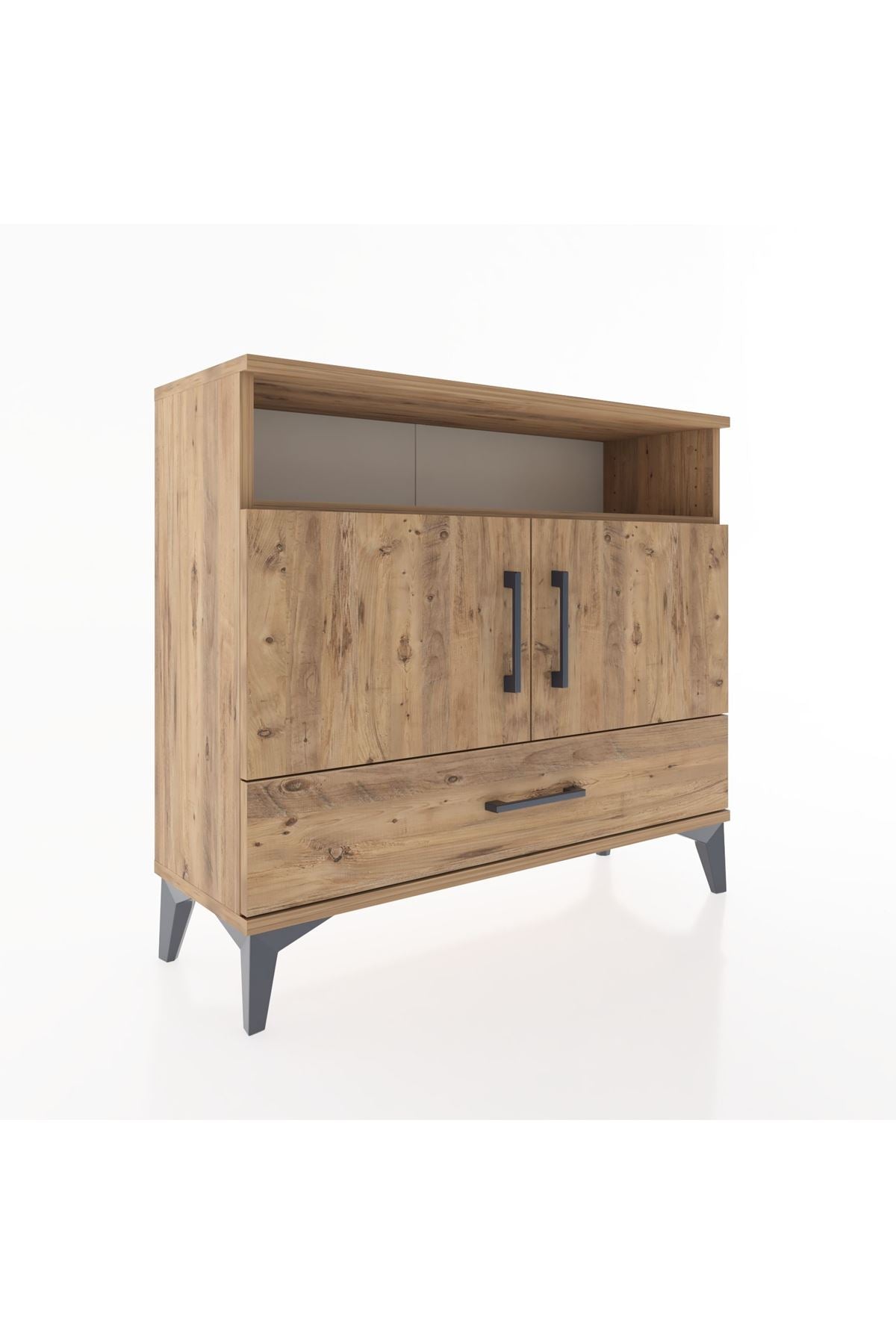 Arges Şifonyer 3 Raflı Tek Çekmeceli 2 Kapaklı 88x30x80 - S03M038V9A