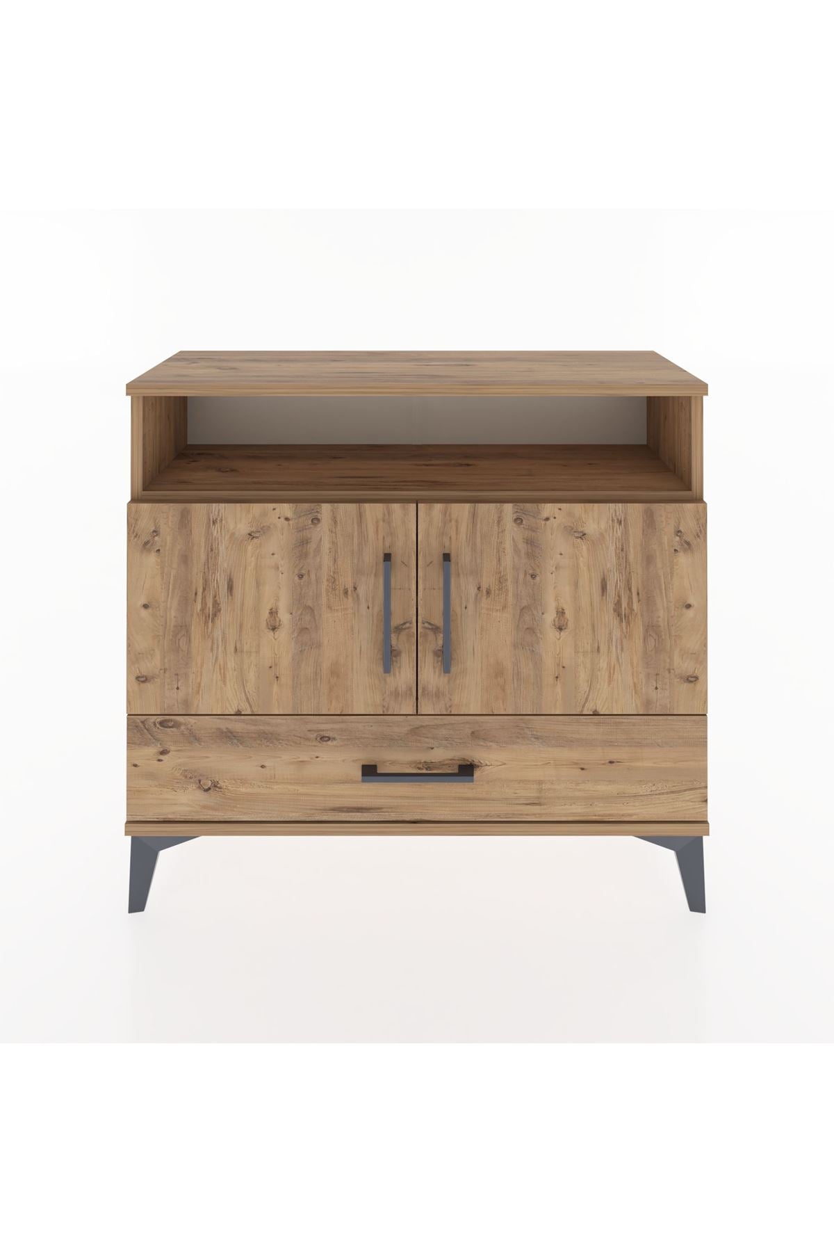 Arges Şifonyer 3 Raflı Tek Çekmeceli 2 Kapaklı 88x30x80 - S03M038V9A