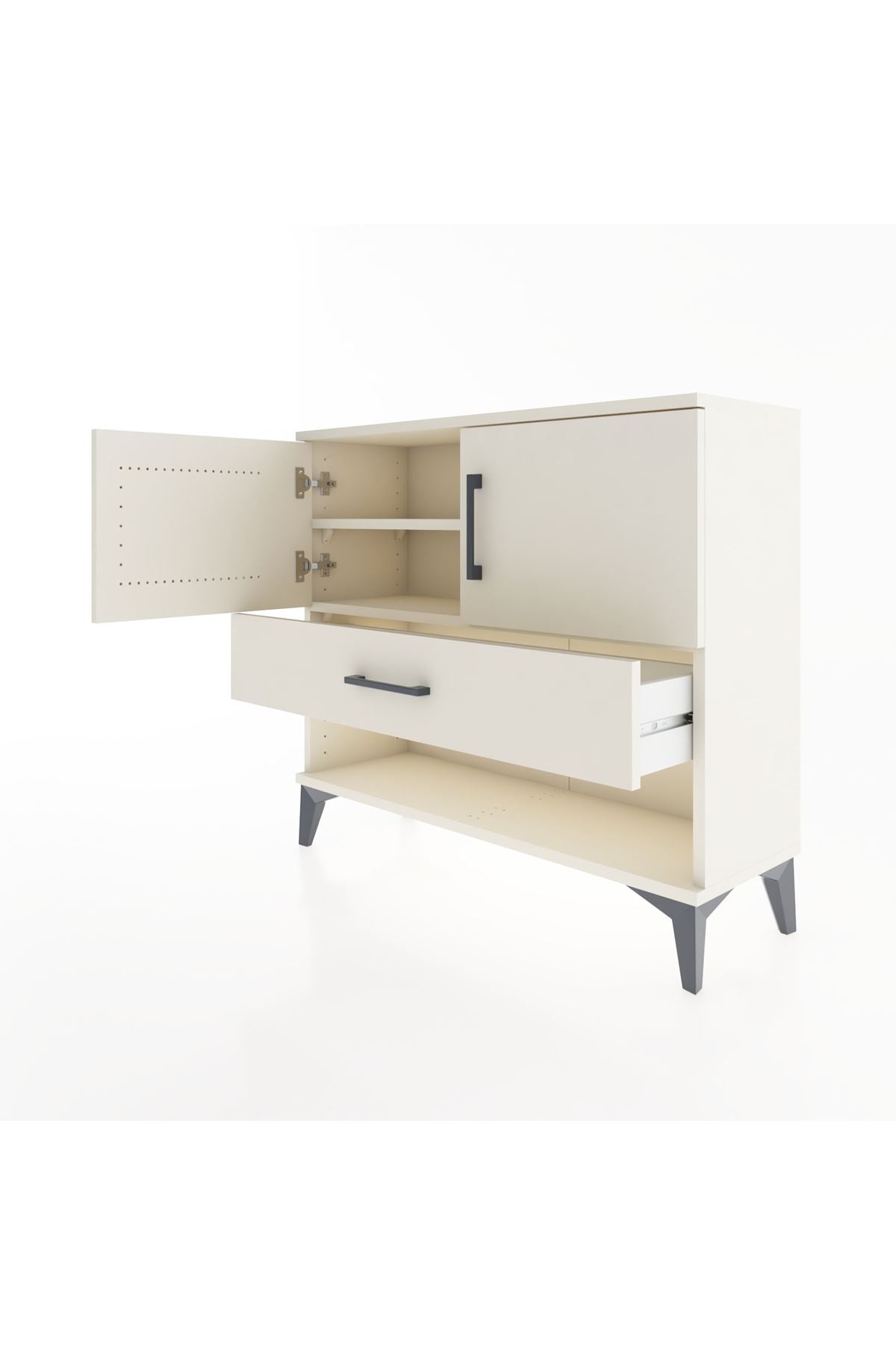 Arges Şifonyer 2 Raflı Tek Çekmeceli 2 Kapaklı 88x30x80 Aytaşı-Aytaşı