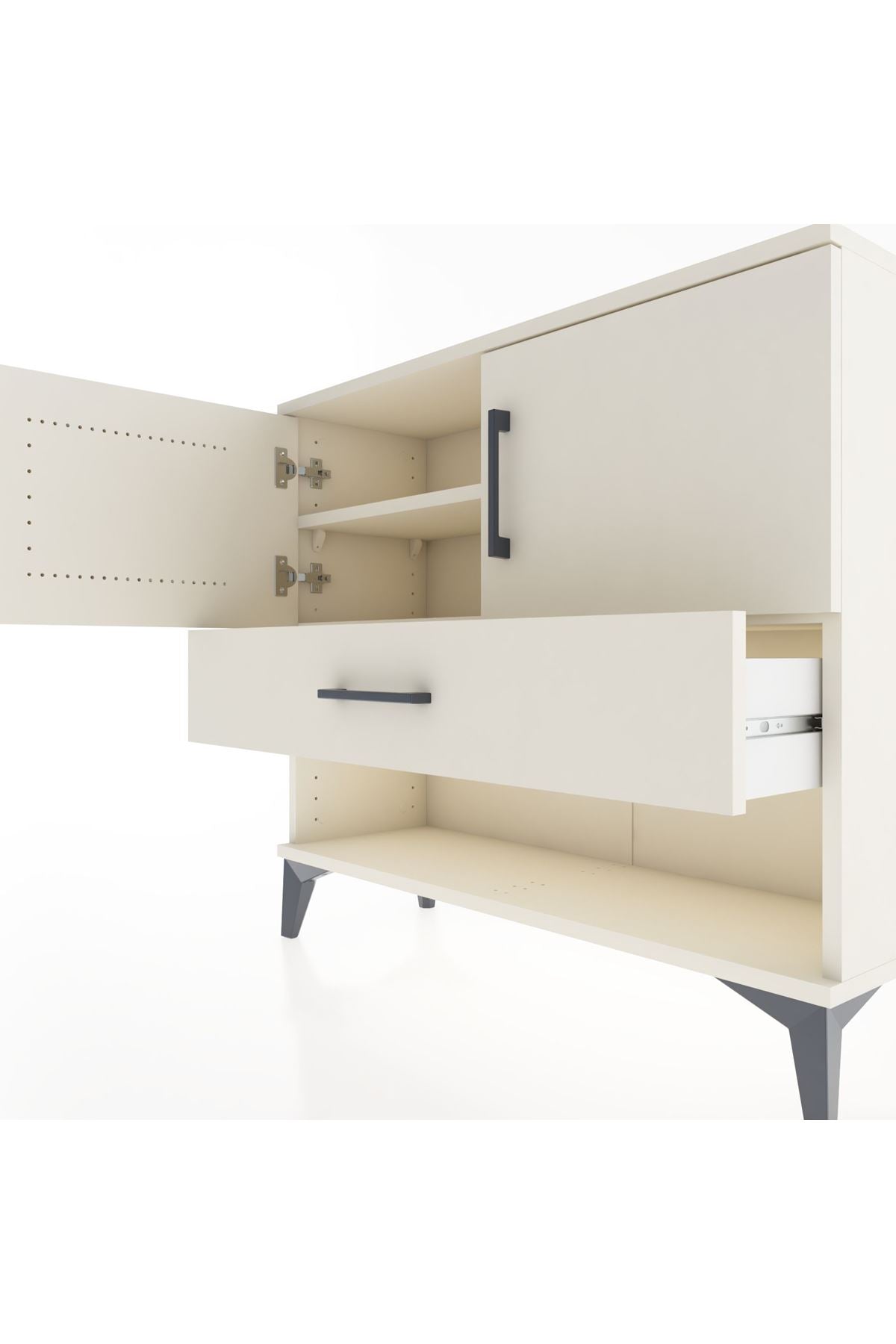 Arges Şifonyer 2 Raflı Tek Çekmeceli 2 Kapaklı 88x30x80 Aytaşı-Aytaşı