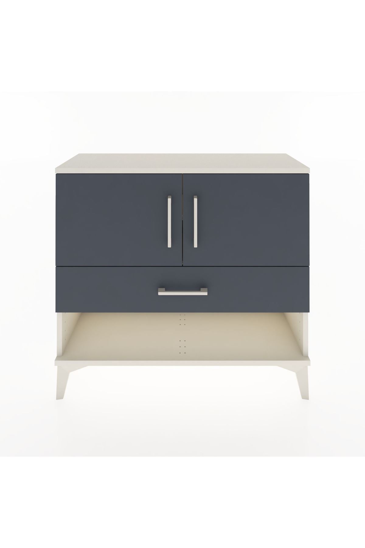 Arges Şifonyer 2 Raflı Tek Çekmeceli 2 Kapaklı 88x30x80 Aytaşı-Antrasit