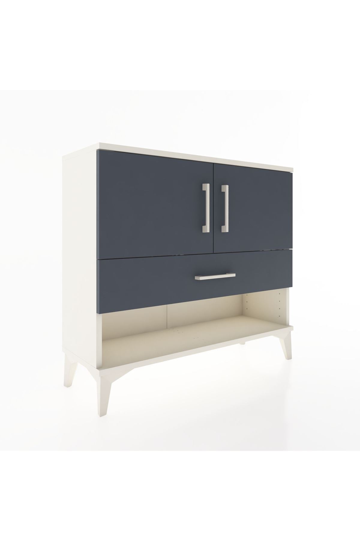 Arges Şifonyer 2 Raflı Tek Çekmeceli 2 Kapaklı 88x30x80 Aytaşı-Antrasit