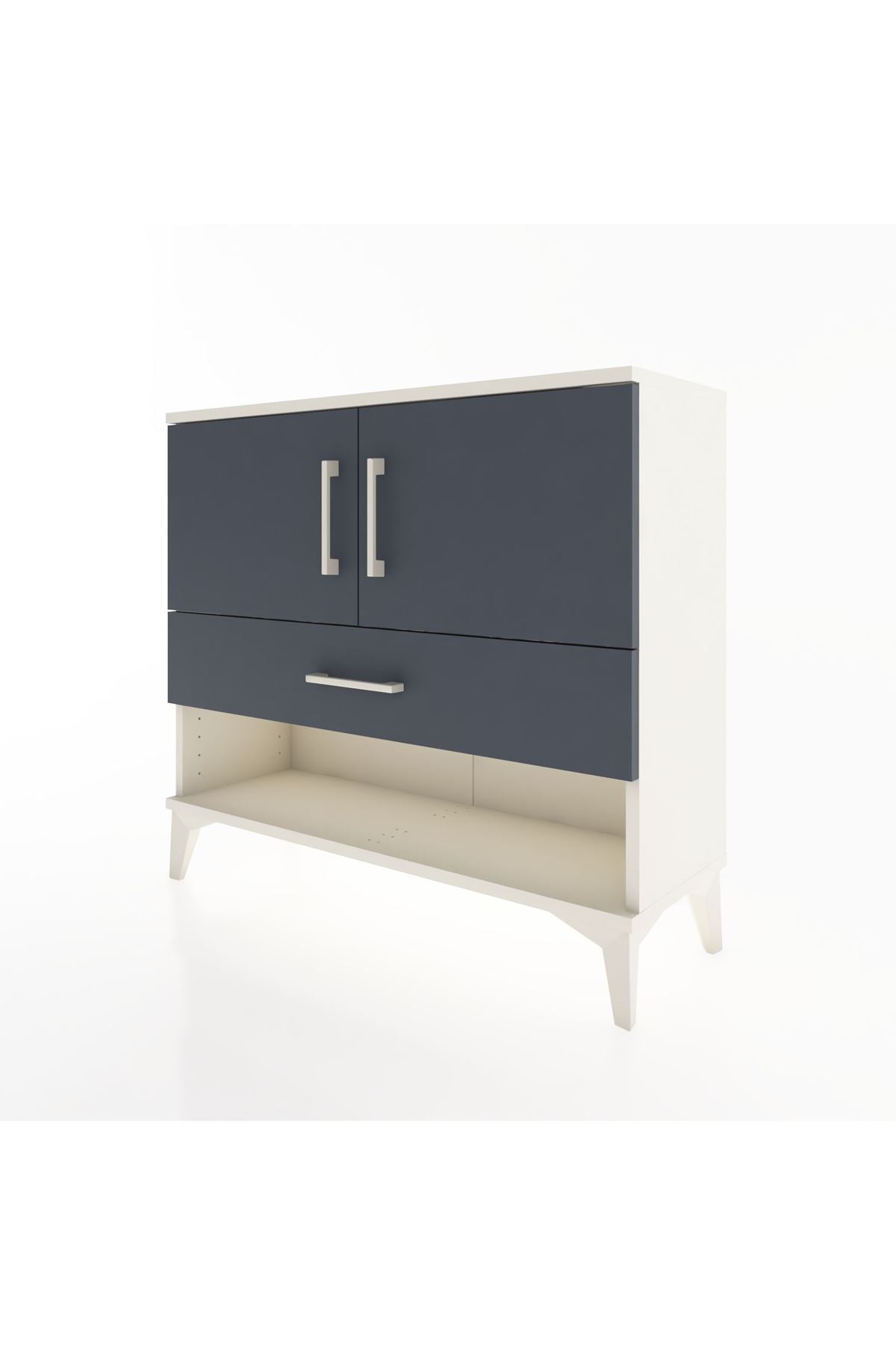 Arges Şifonyer 2 Raflı Tek Çekmeceli 2 Kapaklı 88x30x80 Aytaşı-Antrasit