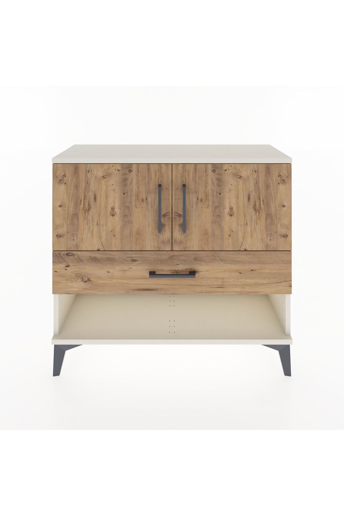 Arges Şifonyer 2 Raflı Tek Çekmeceli 2 Kapaklı 88x30x80 Aytaşı-Çam