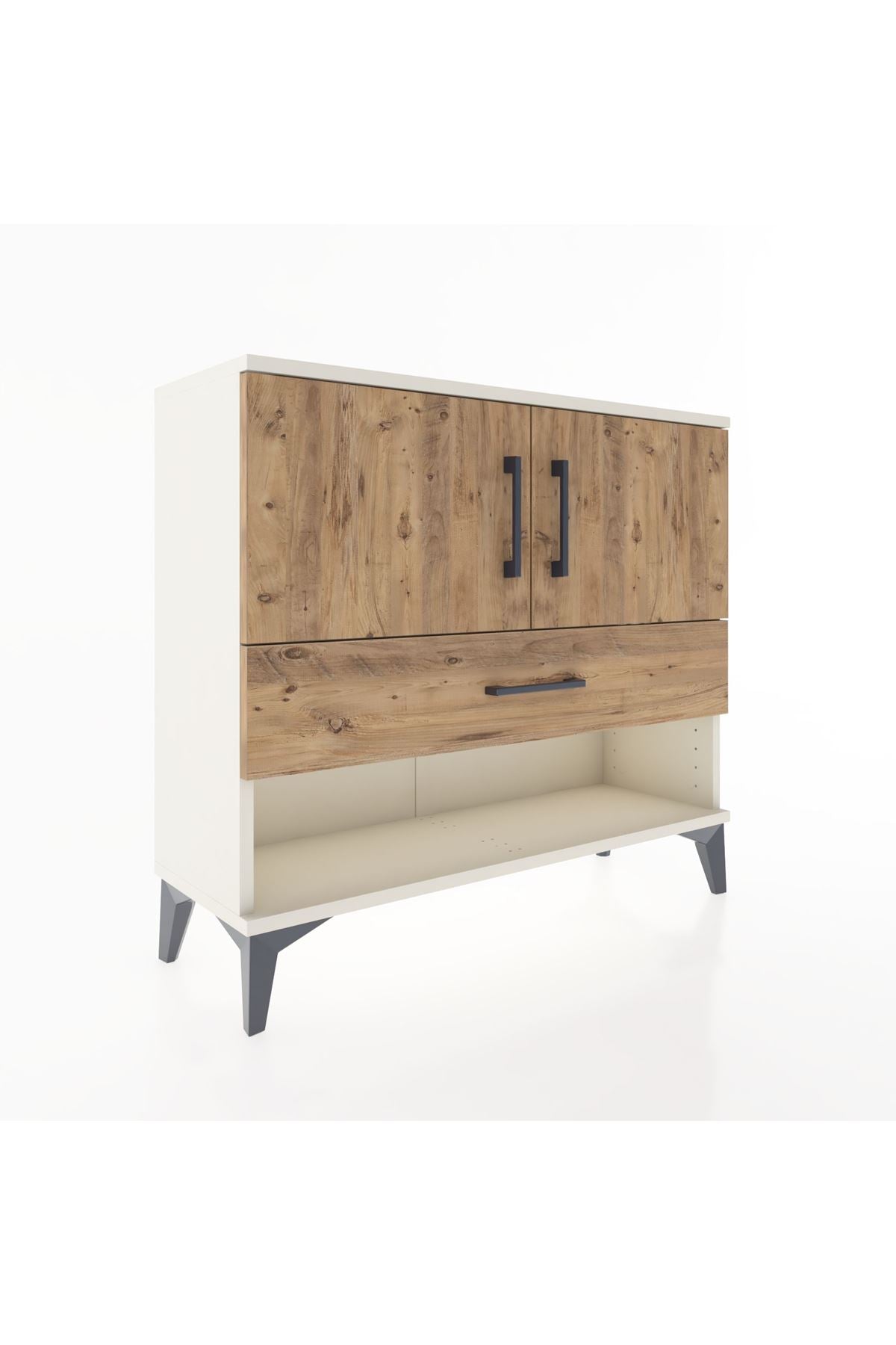 Arges Şifonyer 2 Raflı Tek Çekmeceli 2 Kapaklı 88x30x80 Aytaşı-Çam